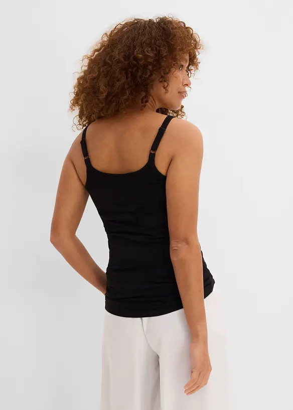 Lot de 2 tops longs coton bretelles spaghetti, bonprix