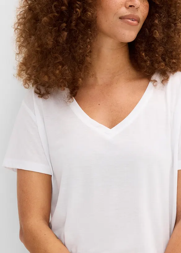 T-shirt &agrave; col en V, bonprix