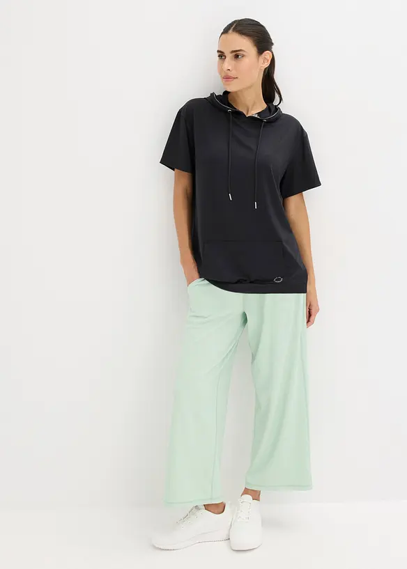 T-shirt de sport oversize avec capuche, s&eacute;chage rapide, bonprix