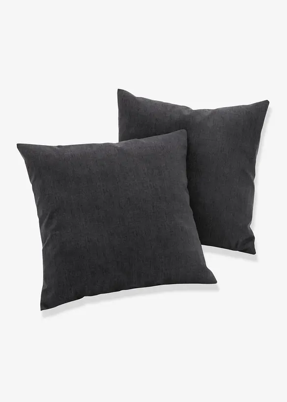 Lot de 2 housses de coussin aspect lin, bonprix
