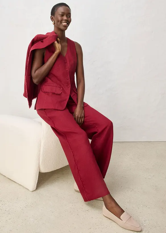 Pantalon large en lin, bonprix