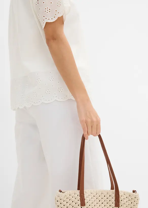 T-shirt avec broderie anglaise, bonprix