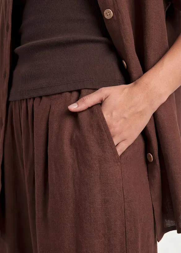 Pantalon large en lin majoritaire, bonprix