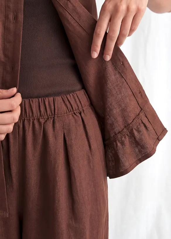 Pantalon large en lin majoritaire, bonprix