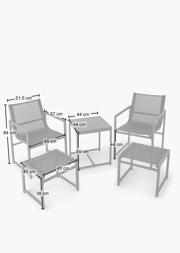 Gartenm&ouml;bel Set (5-tlg. Set), bonprix