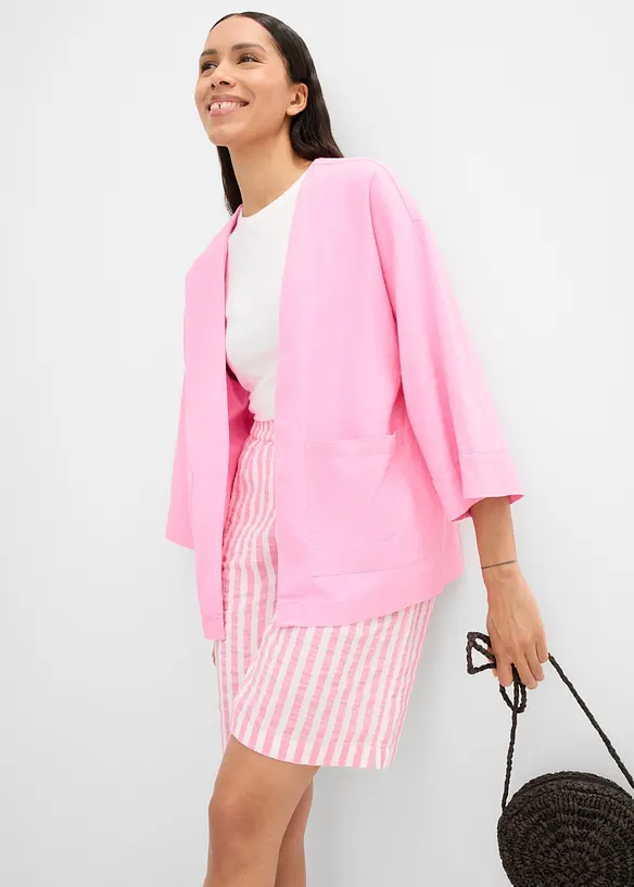 Kimono-Bluse aus Leinen- Mix, bonprix