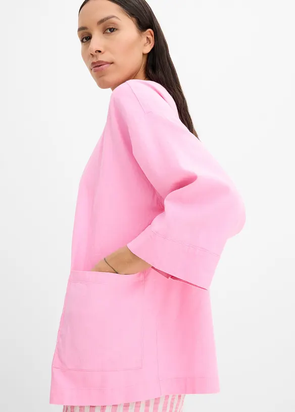 Kimono-Bluse aus Leinen- Mix, bonprix