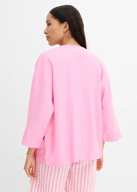 Kimono-Bluse aus Leinen- Mix, bonprix