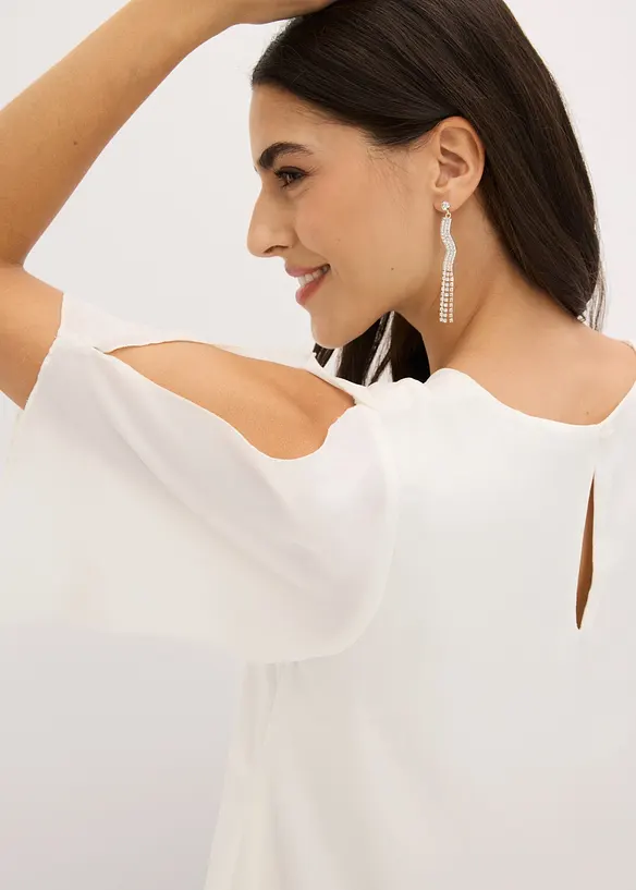 Blouse &agrave; pans, look superpos&eacute;, bonprix