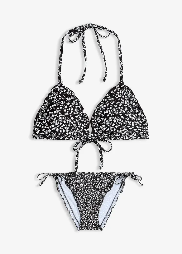 Bikini triangle &agrave; volants (ens. 2 pces), bonprix