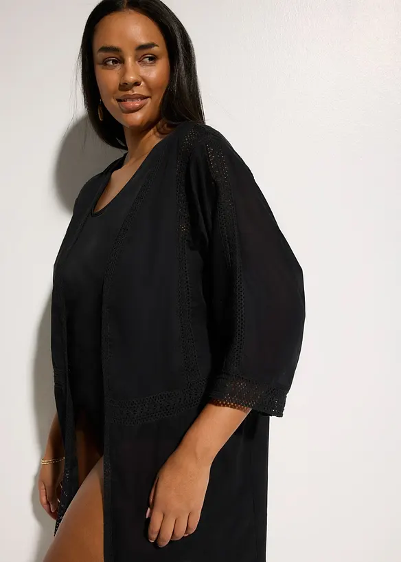 Kimono de plage avec dentelle, bonprix