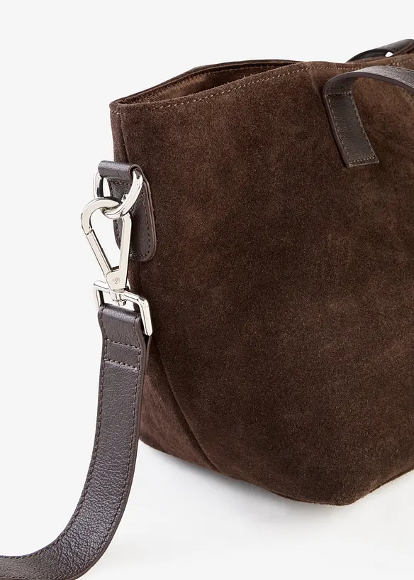 Sac &agrave; main en cuir velours, bonprix