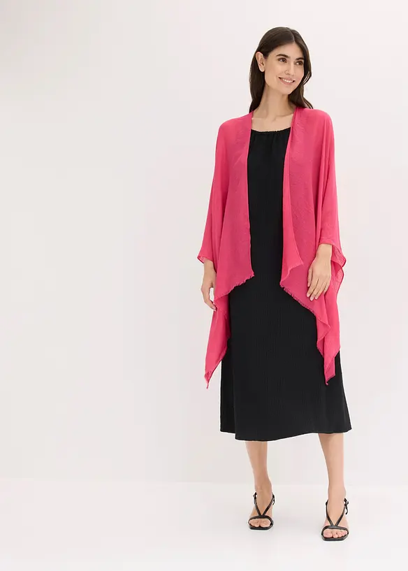 Poncho &agrave; d&eacute;tail smock&eacute;, bonprix