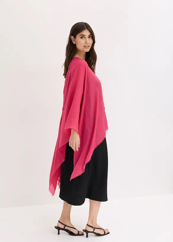 Poncho &agrave; d&eacute;tail smock&eacute;, bonprix