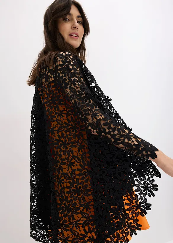 Poncho aus H&auml;kelspitze, bonprix