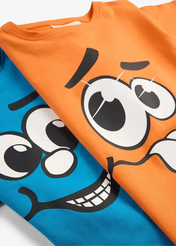 T-Shirt mit Bio-Baumwolle (2er Pack), bonprix