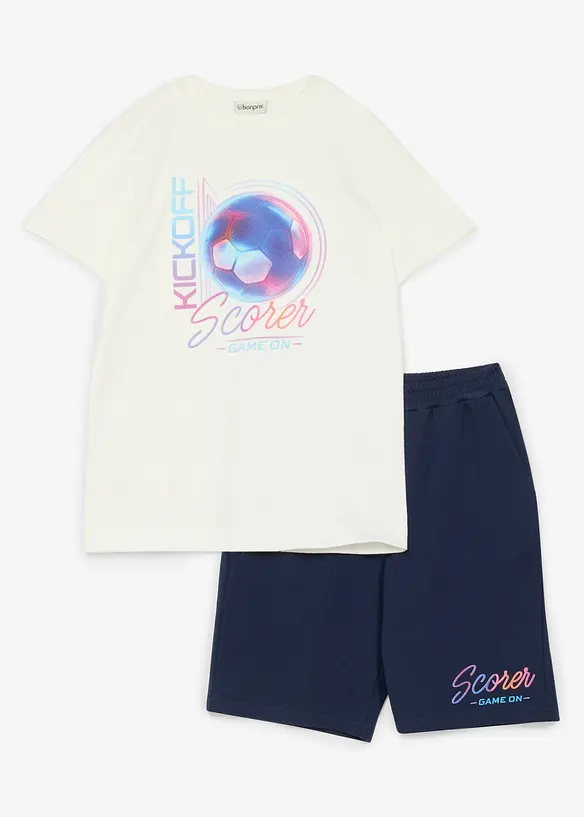 T-shirt et bermuda sweat 100% coton (ens. 2&nbsp;pces), bonprix