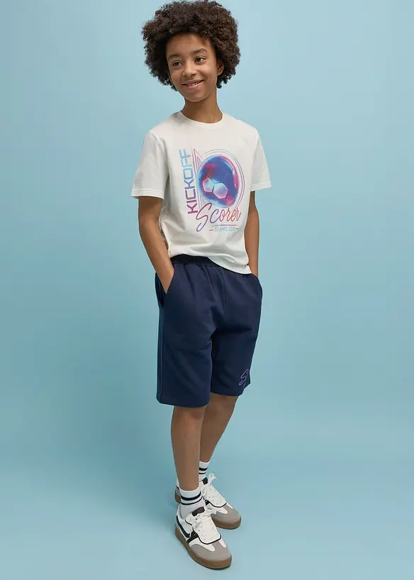 T-shirt et bermuda sweat 100% coton (ens. 2&nbsp;pces), bonprix