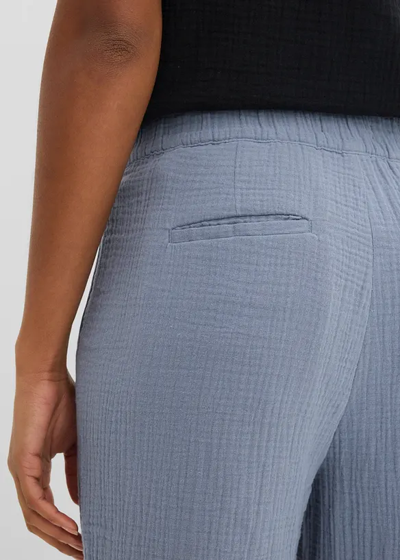 Pantalon large en gaze 100% coton, bonprix