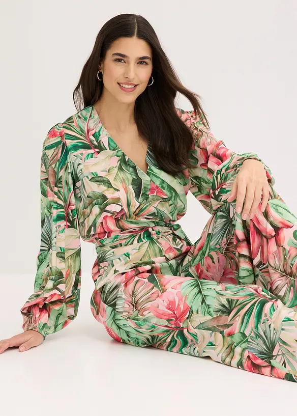 Jumpsuit mit tiefem Ausschnitt, bonprix