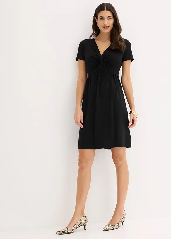 Jerseykleid mit tiefem Ausschnitt, bonprix