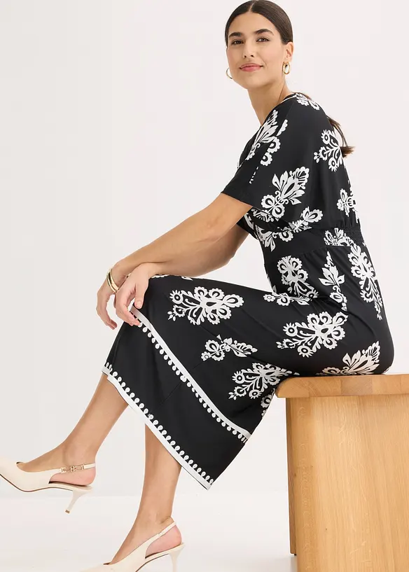 Jerseykleid mit tiefem Ausschnitt, bonprix