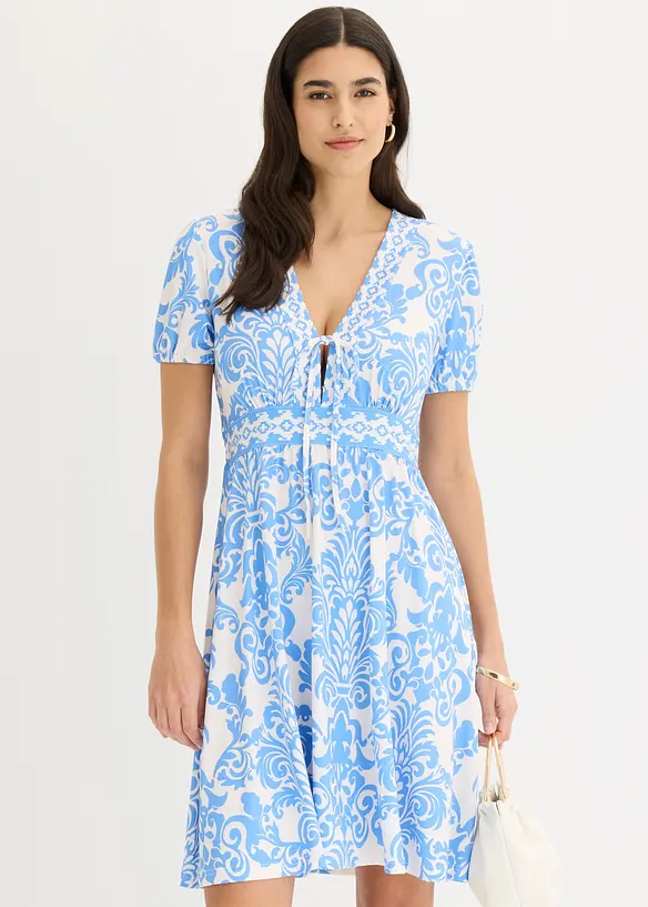 Jerseykleid mit tiefem Ausschnitt, bonprix