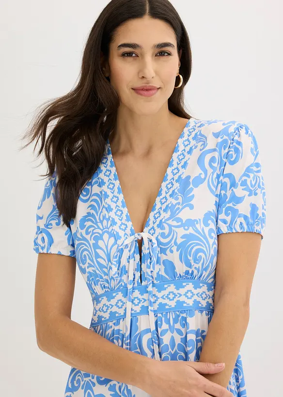 Jerseykleid mit tiefem Ausschnitt, bonprix