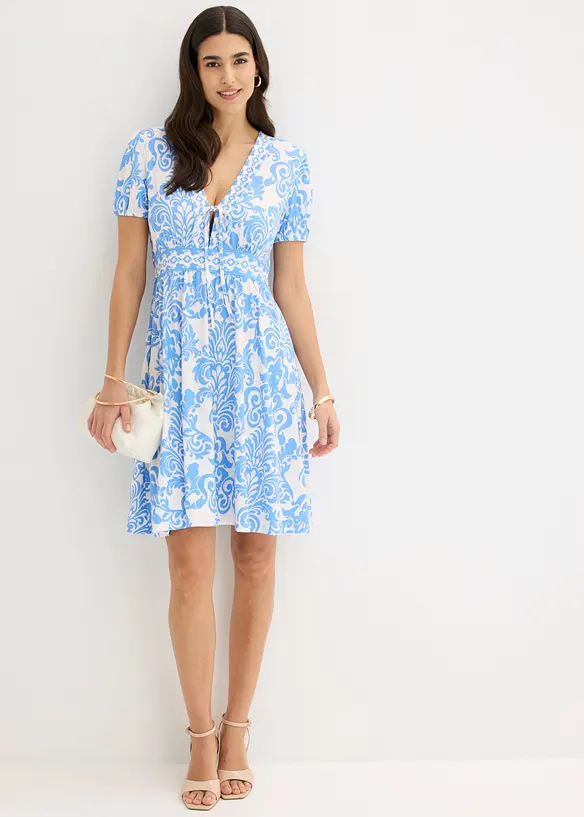 Jerseykleid mit tiefem Ausschnitt, bonprix