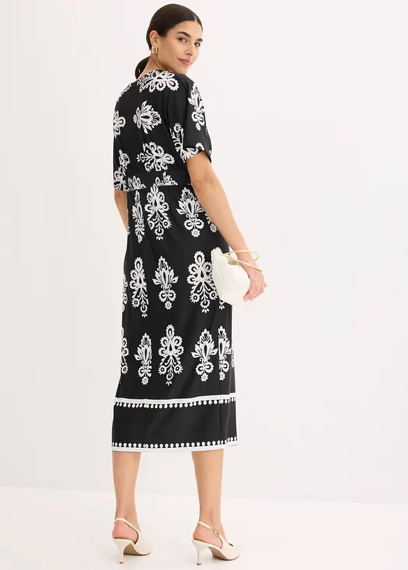 Jerseykleid mit tiefem Ausschnitt, bonprix