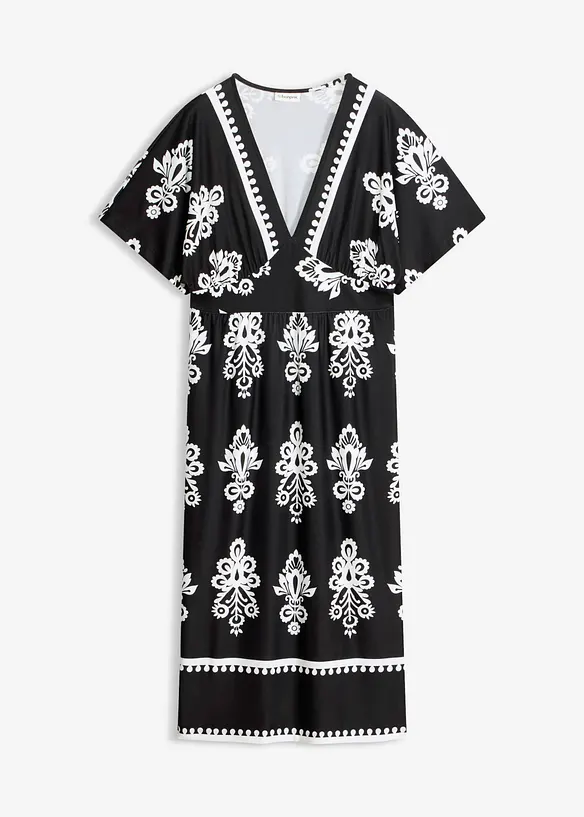 Jerseykleid mit tiefem Ausschnitt, bonprix