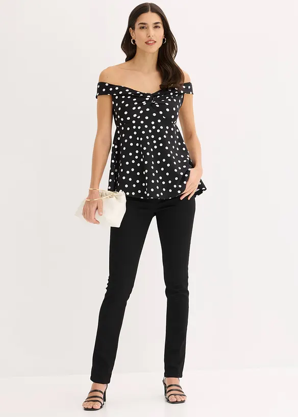 Cold-Shoulder-Shirt mit tiefem Ausschnitt, bonprix