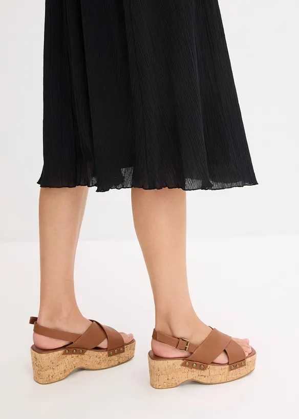 Midikleid mit Spitzeneinsatz, bonprix