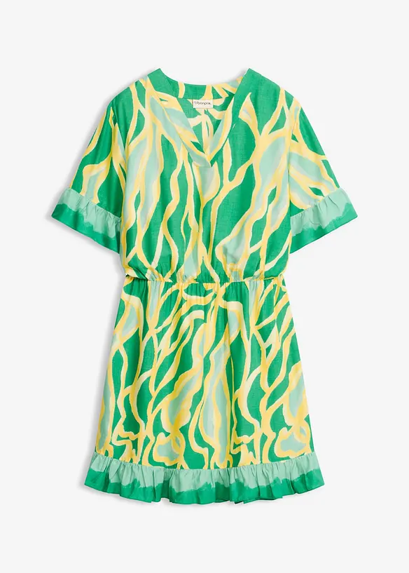 Chiffonkleid mit R&uuml;schen, bonprix