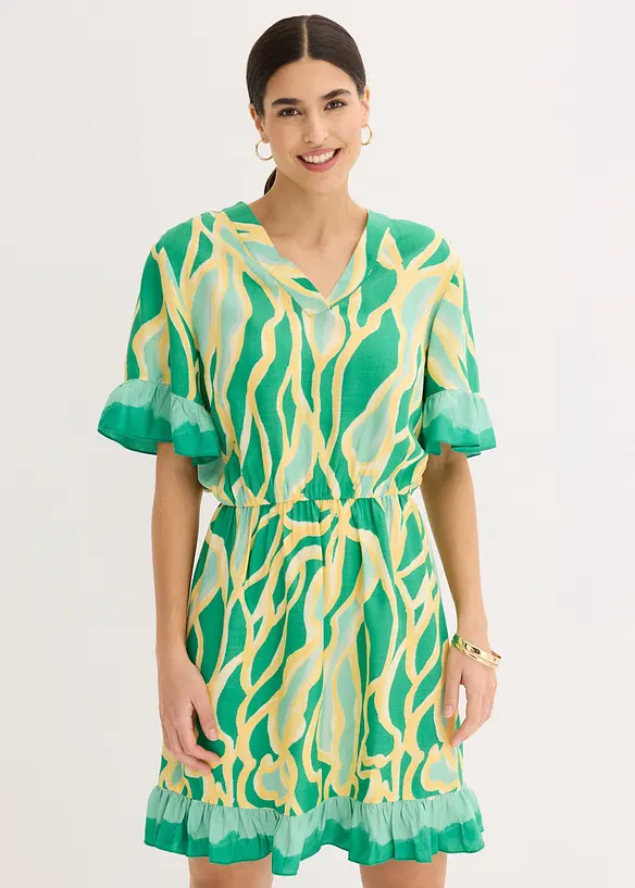 Chiffonkleid mit R&uuml;schen, bonprix