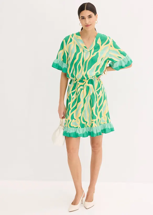 Chiffonkleid mit R&uuml;schen, bonprix