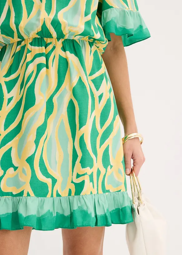 Chiffonkleid mit R&uuml;schen, bonprix