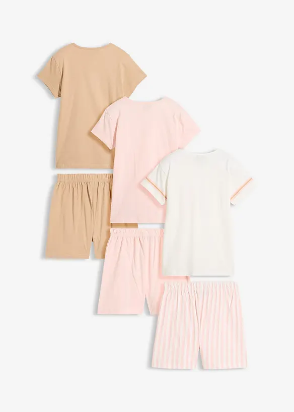 Lot de 3 pyjashorts 100% coton, bonprix