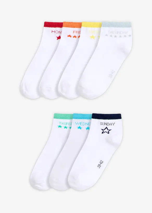 Lot de 7 paires de chaussettes courtes, bonprix