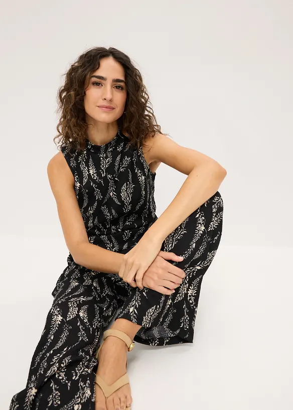 Top en jersey et pantalon (ens. 2&nbsp;pces) en cr&ecirc;pe textur&eacute;, bonprix