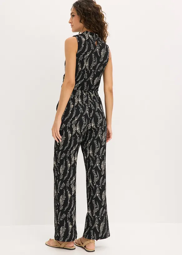 Top en jersey et pantalon (ens. 2&nbsp;pces) en cr&ecirc;pe textur&eacute;, bonprix