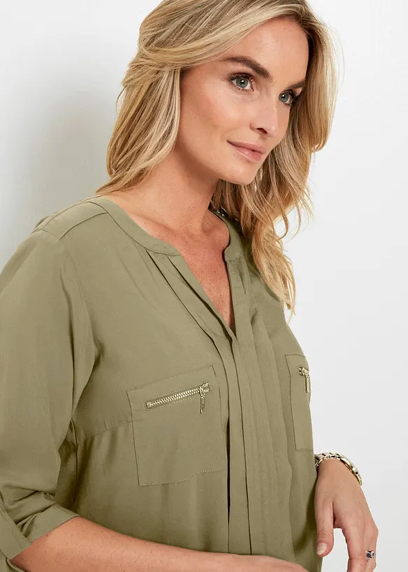 Tunikabluse aus flie&szlig;ender Viskose, bonprix