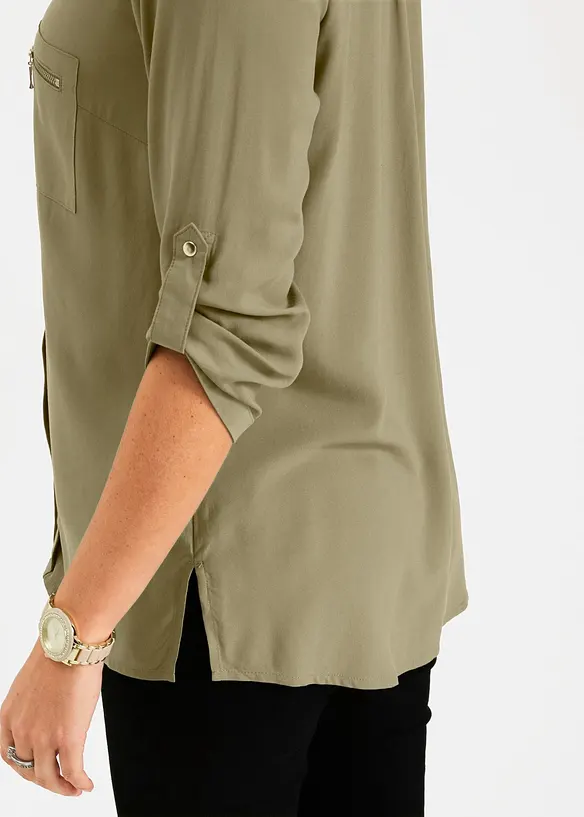 Tunikabluse aus flie&szlig;ender Viskose, bonprix