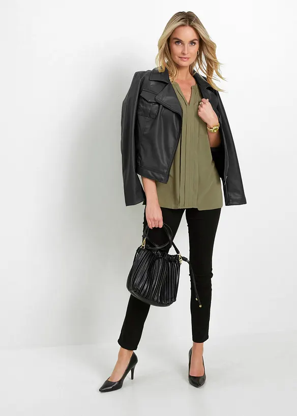 Tunikabluse aus flie&szlig;ender Viskose, bonprix