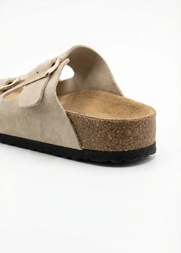 Mules en cuir velours, bonprix