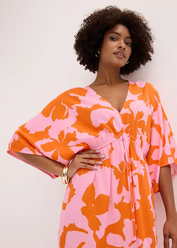 Robe longue en satin fluide, bonprix