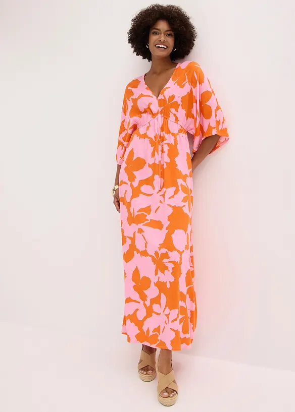 Robe longue en satin fluide, bonprix