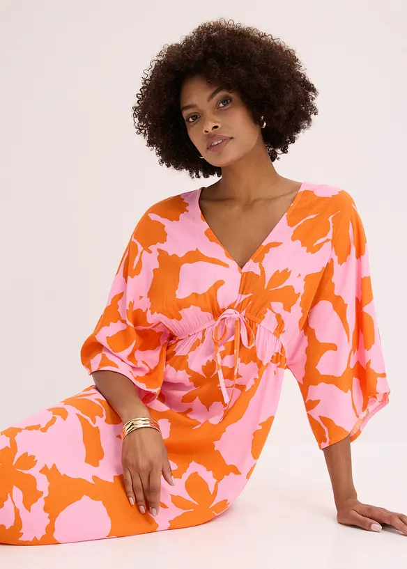 Robe longue en satin fluide, bonprix