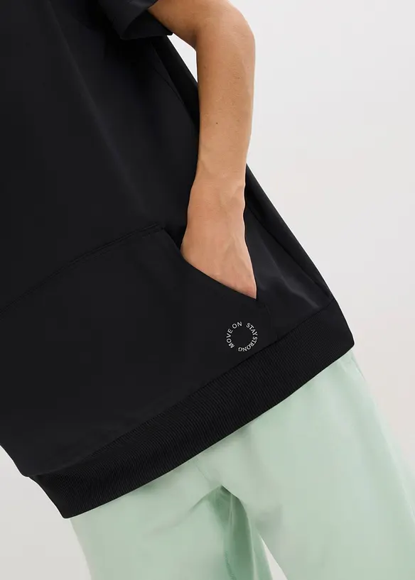 T-shirt de sport oversize avec capuche, s&eacute;chage rapide, bonprix