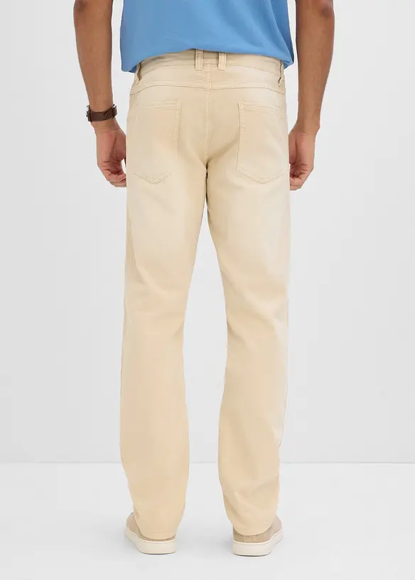 Jean regular &agrave; taille &eacute;lastiqu&eacute;e en denim l&eacute;ger et color&eacute;, droit, bonprix
